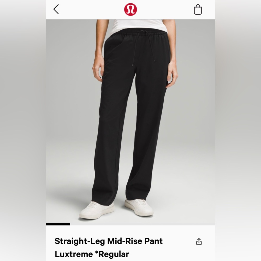 Lululemon Straight-Leg MR Luxtreme Pant*Regular BLK S. BNWT